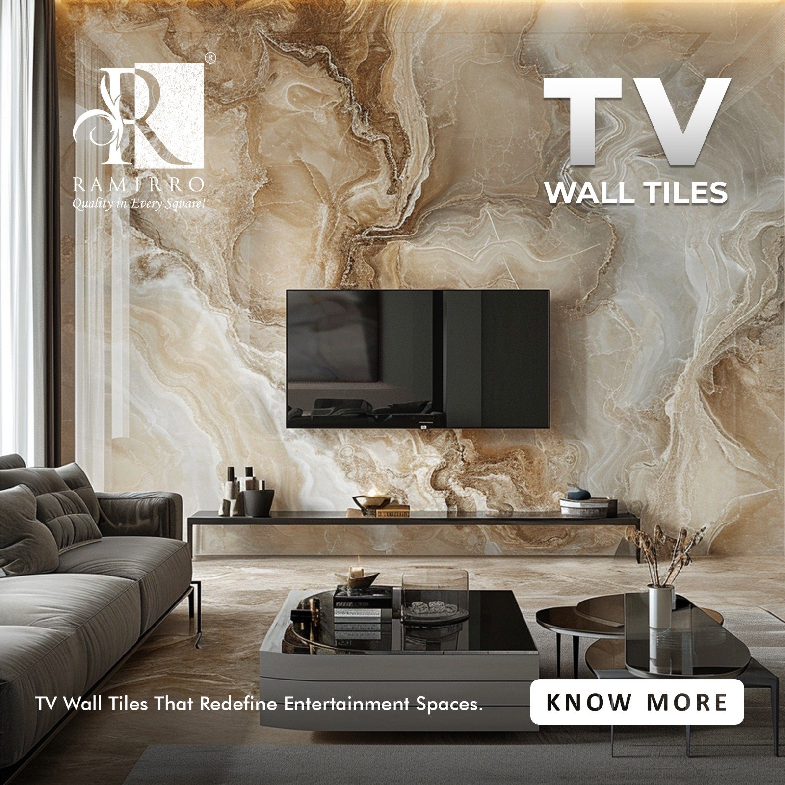 50+ Best Creative TV Wall Tile Designs for Your Living Room - MarmoDeVida